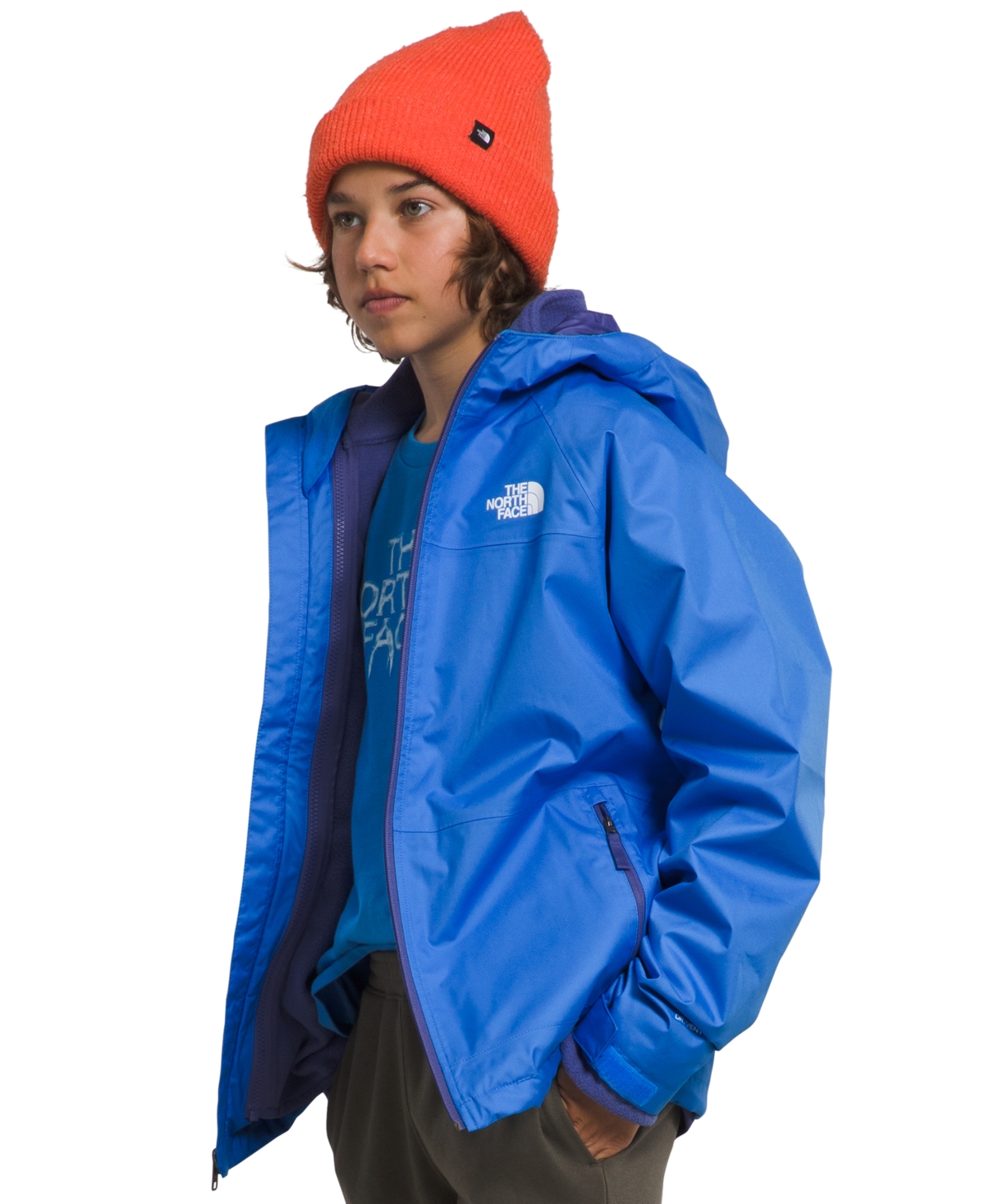 The North Face Big Boys Vortex Triclimate Jacket In Optic Blue