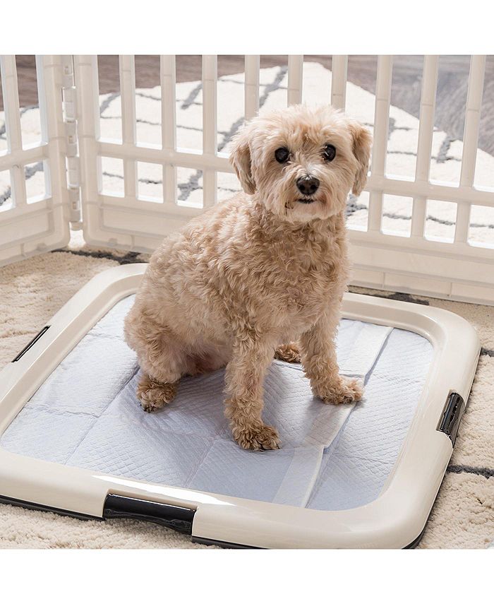 IRIS USA Pee Pads Square Pet Training Pad Holder for Dogs, Dark Gray