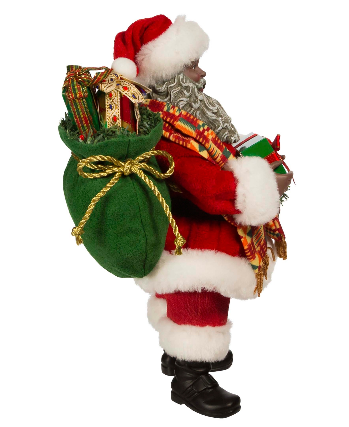 Kurt Adler 12" Fabriche Kwanzaa Santa In Multicolored