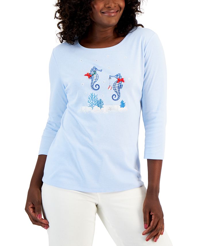 Karen Scott Women s Holiday Beach Top Created for Macy s Macy s