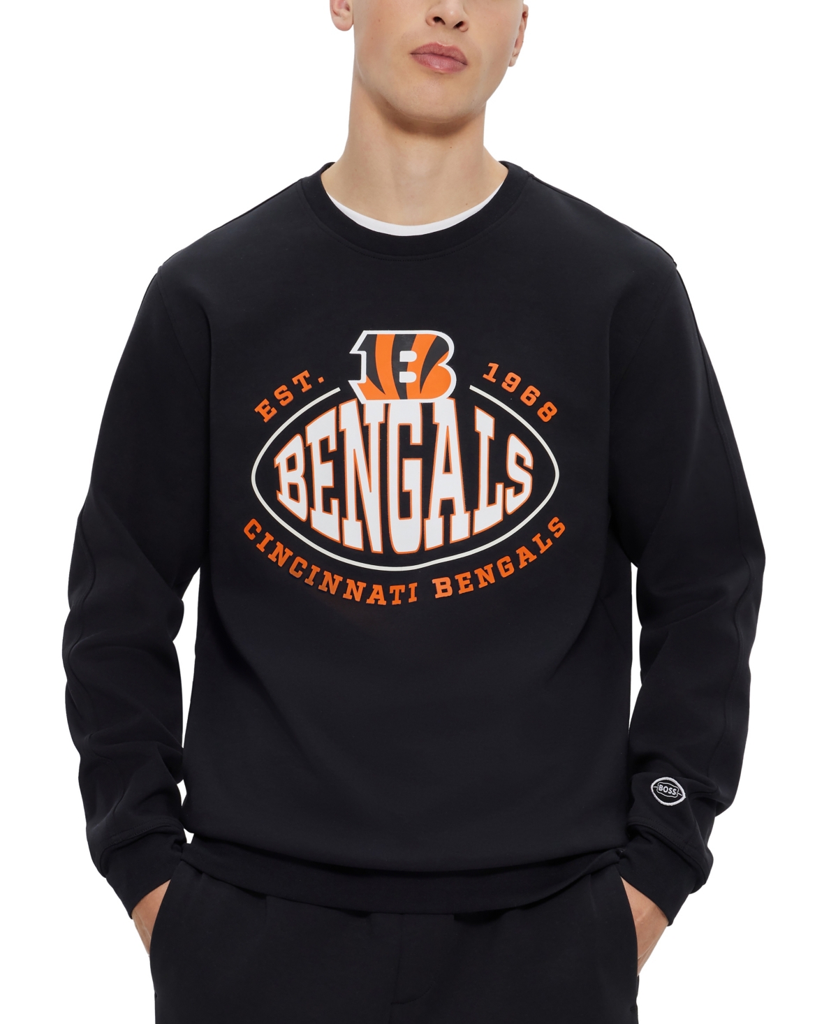 Hugo Boss Boss By  Men's Boss X Cincinnati Bengals Nfl Sweatshirt In Charcoal