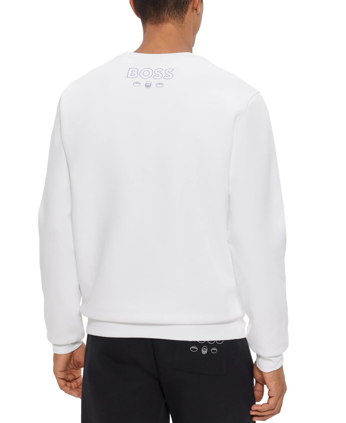 Shop Hugo Boss Boss By  Men's Boss X Nfl Sweatshirt In Open White