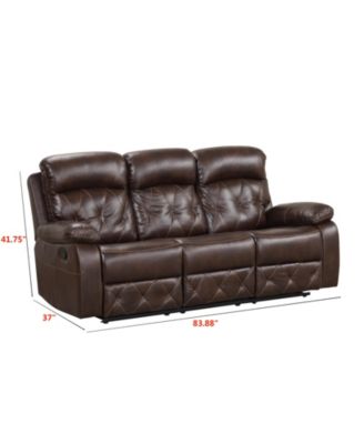 Wallace 84" Faux Leather Manual Recliner Sofa