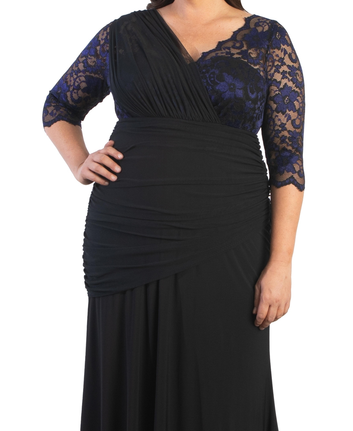 Kiyonna Plus Size Soiree Draped Evening Gown