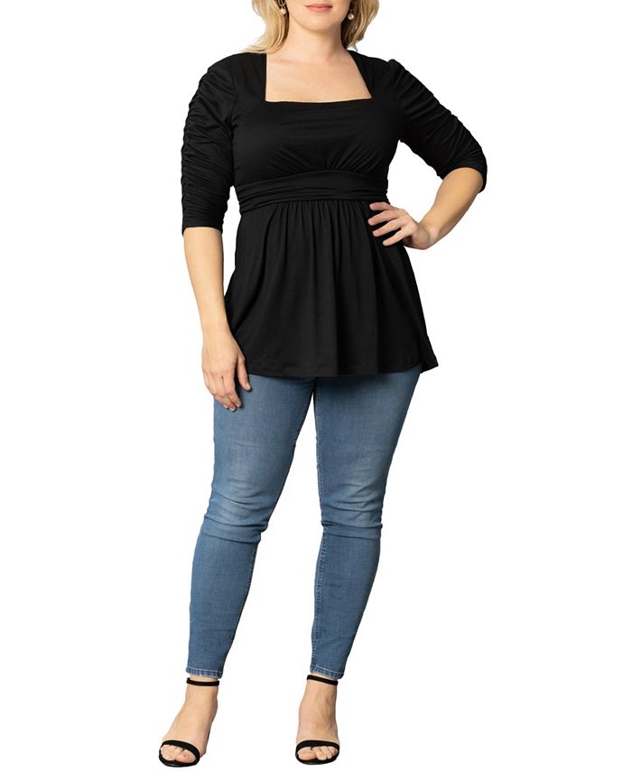 Kiyonna Womens Plus Size Solstice Squared Neck Top Macys 9493