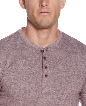 Men's Long Sleeved Microstripe Henley T-shirt