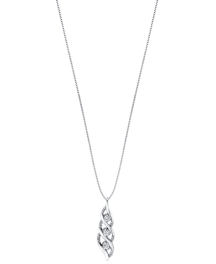 Sirena Diamond Twist Pendant Necklace (5/8 ct. t.w.) in 14k White Gold