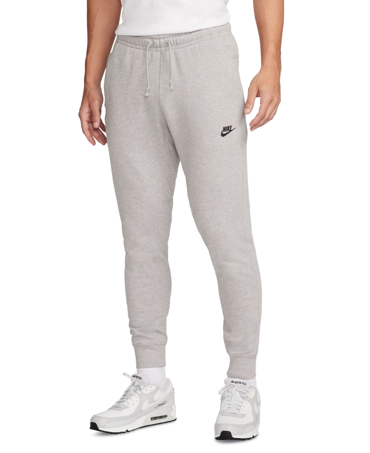Nike Men's Sportswear Club Fleece+ Relaxed Fit Logo Sweatpants In Dark Grey Heather