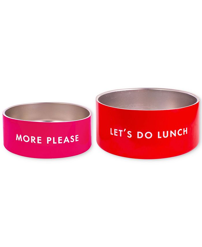 kate spade new york Large Red & Pink Stainless Steel Dog Bowl Macy's
