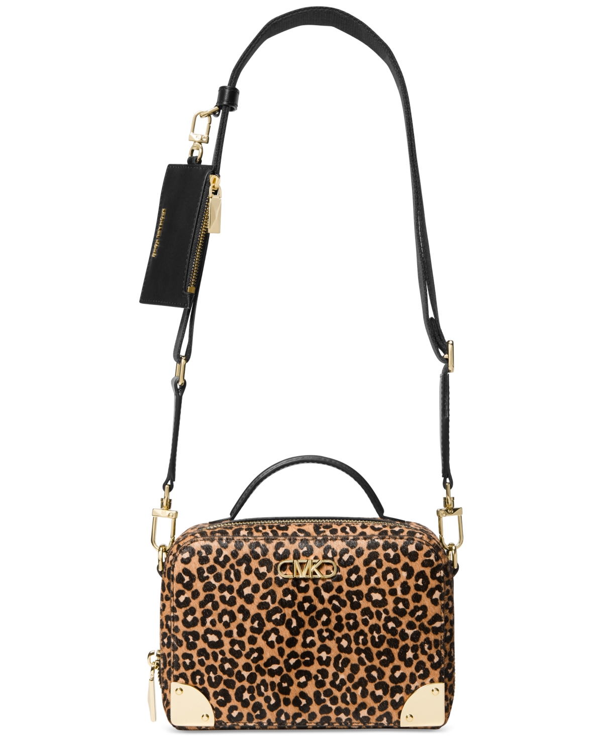 Michael Kors Michael  Estelle Small Trunk Crossbody In Light Khaki,black