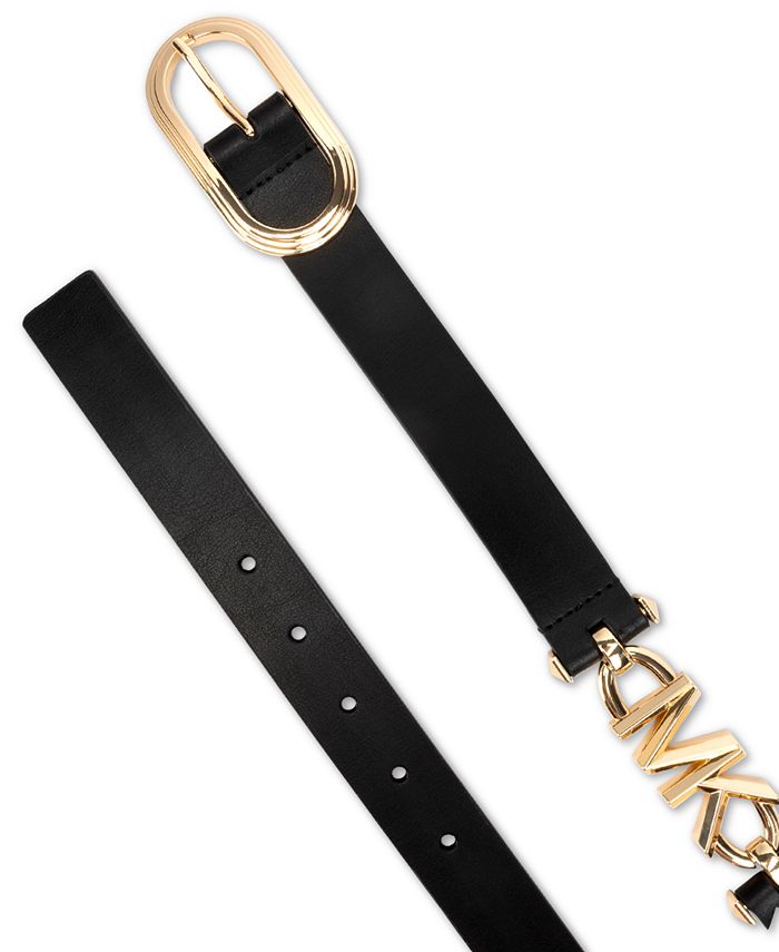 Michael Kors Women's Empire Buckle Leather Belt - Macy's