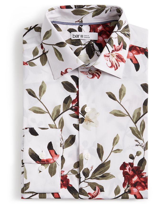 Bar III Men's SlimFit Floral Dress Shirt, Created for Macy's Macy's