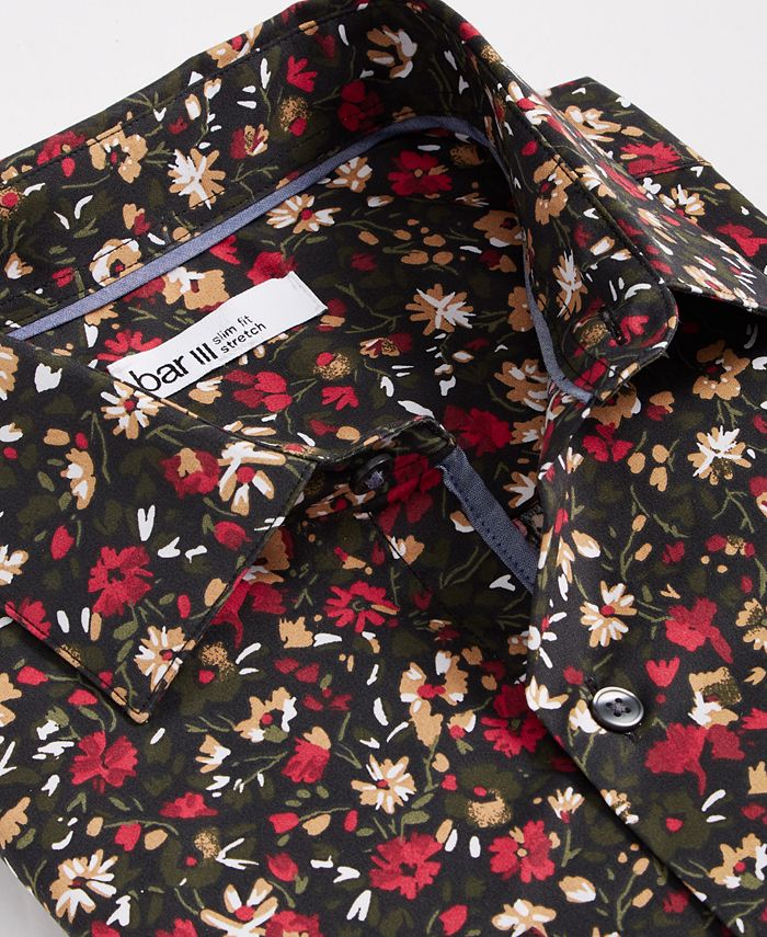 Bar III Men's SlimFit Floral Dress Shirt, Created for Macy's Macy's