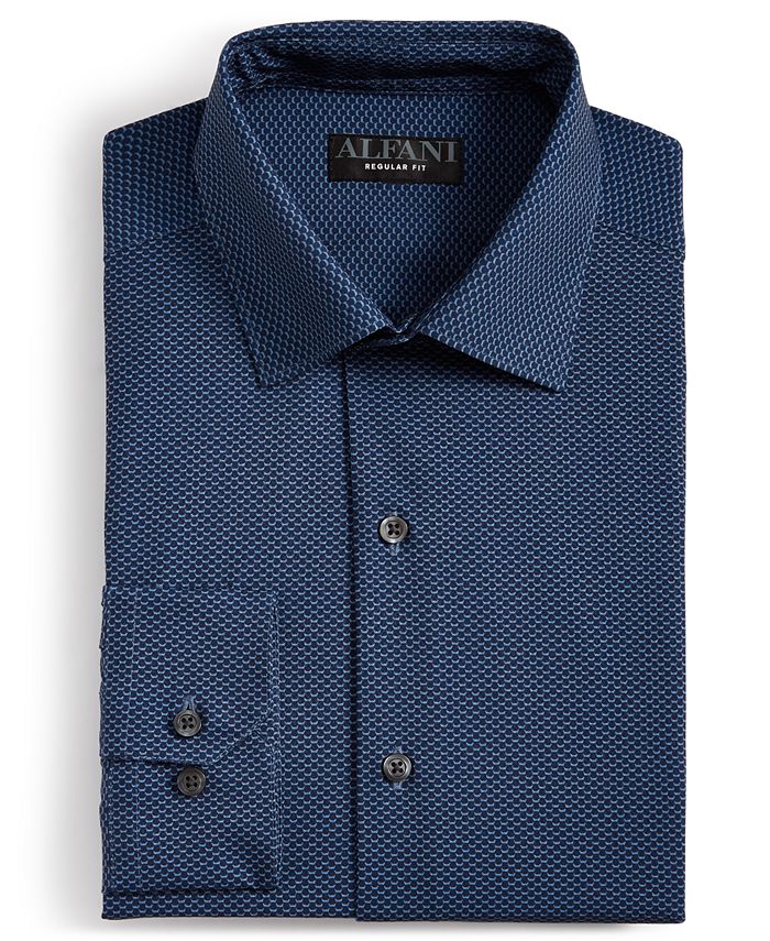 Alfani Mens Regular Fit Traveler Stretch Dress Shirt Blue Size 32x33 main image 1