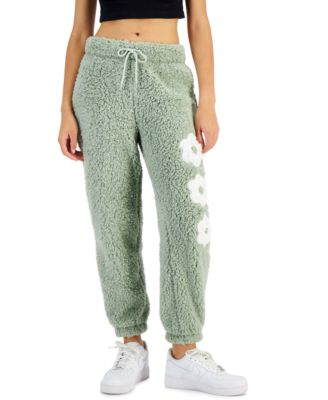 Crave Fame - Juniors' High-Rise Sherpa Patch Joggers