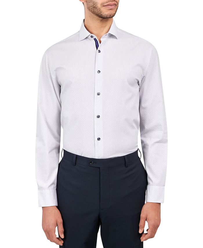 MICHELSONS OF LONDON Men's Regular-Fit Fine Stripe Dress Shirt - Macy's