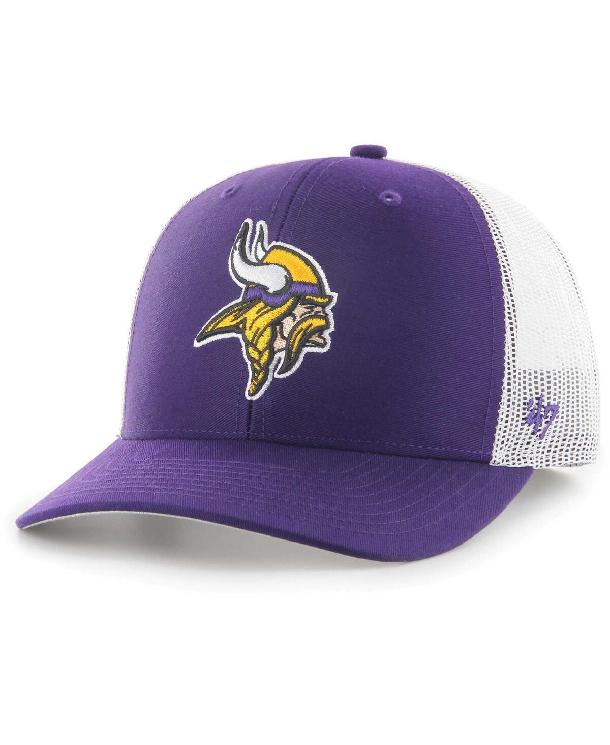47 Brand Men's Purple, White Minnesota Vikings Trucker Snapback Hat