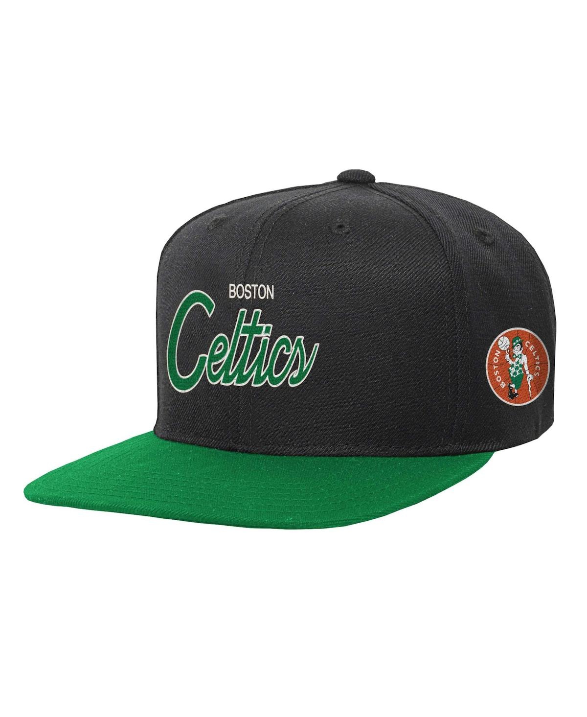 Mitchell & Ness Big Boys And Girls  Black Boston Celtics Team Script Snapback Hat In Black
