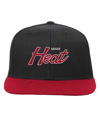 Big Boys and Girls Black Miami Heat Team Script Snapback Hat
