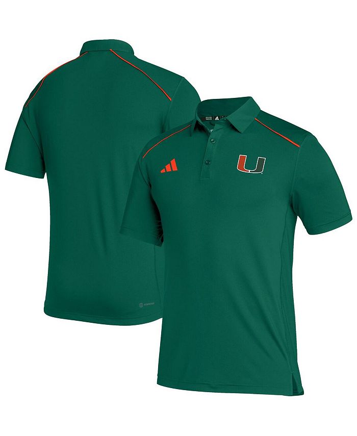 adidas Men's Green Miami Hurricanes Coaches AEROREADY Polo Shirt Macy's