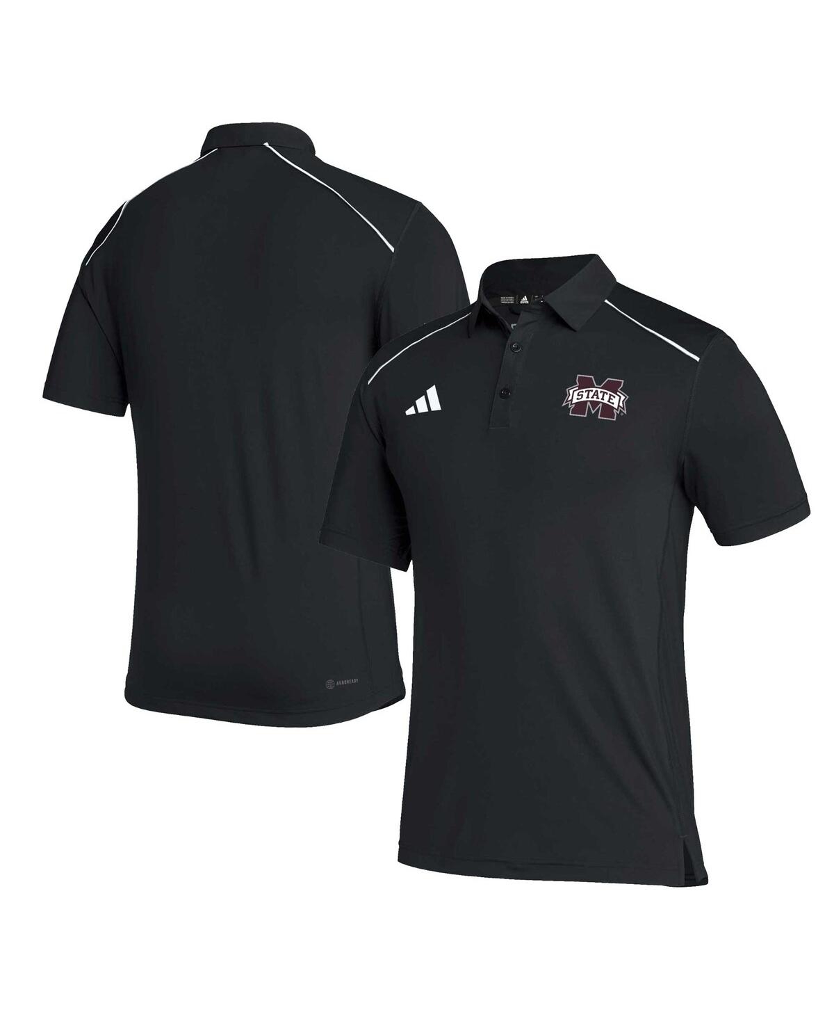 Men's adidas Black Mississippi State Bulldogs Coaches Aeroready Polo Shirt - Black