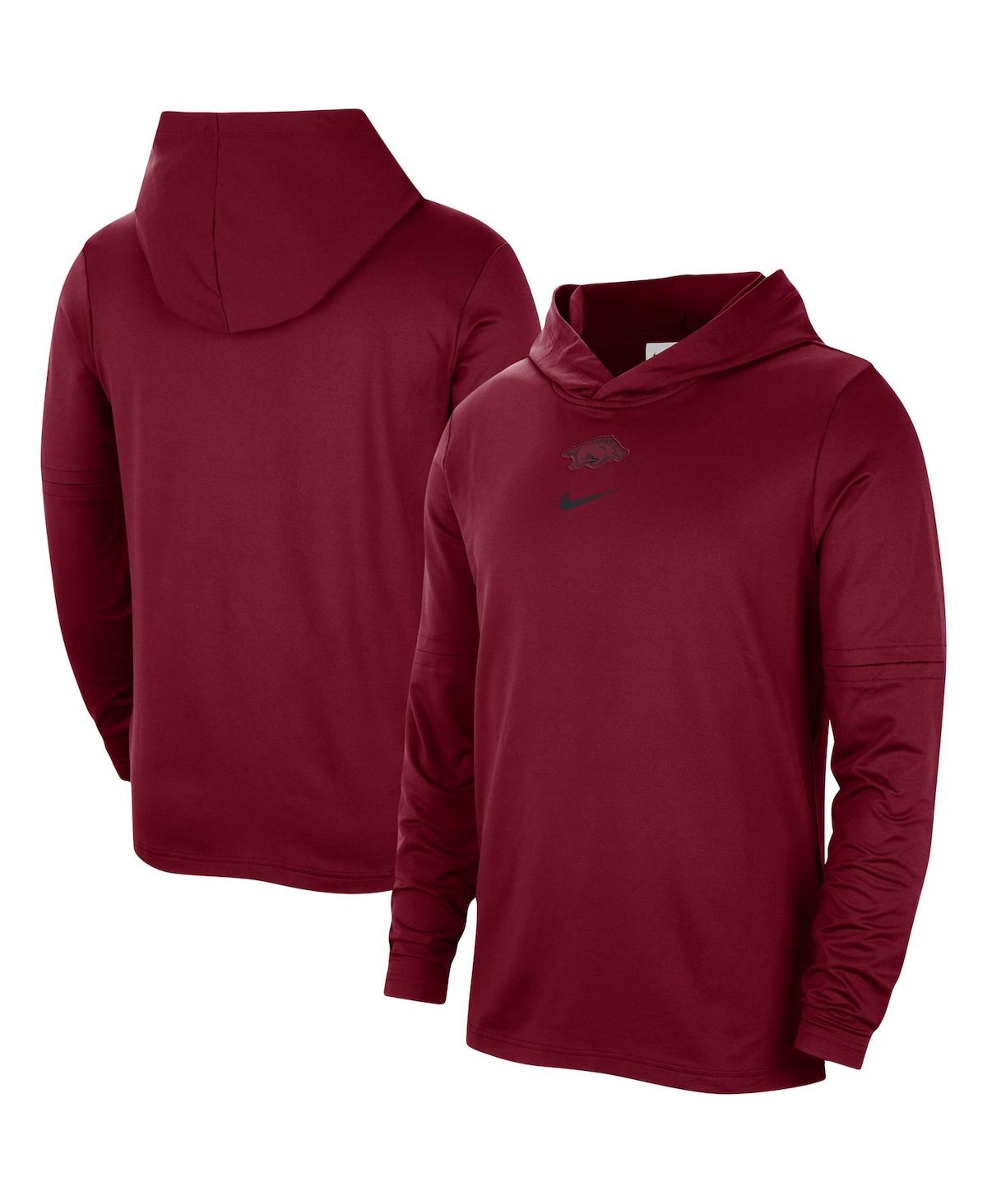 Men's NikeArkansas Razorbacks Player Hoodie Long Sleeve Performance T-shirt - Cardinal