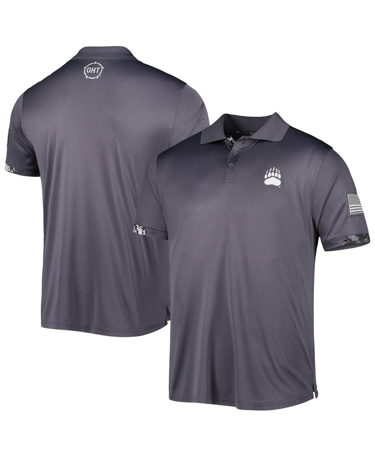 Colosseum Charcoal Montana Grizzlies Operation Hat Trick Military Appreciation Team Digi Camo Polo In Charcoal