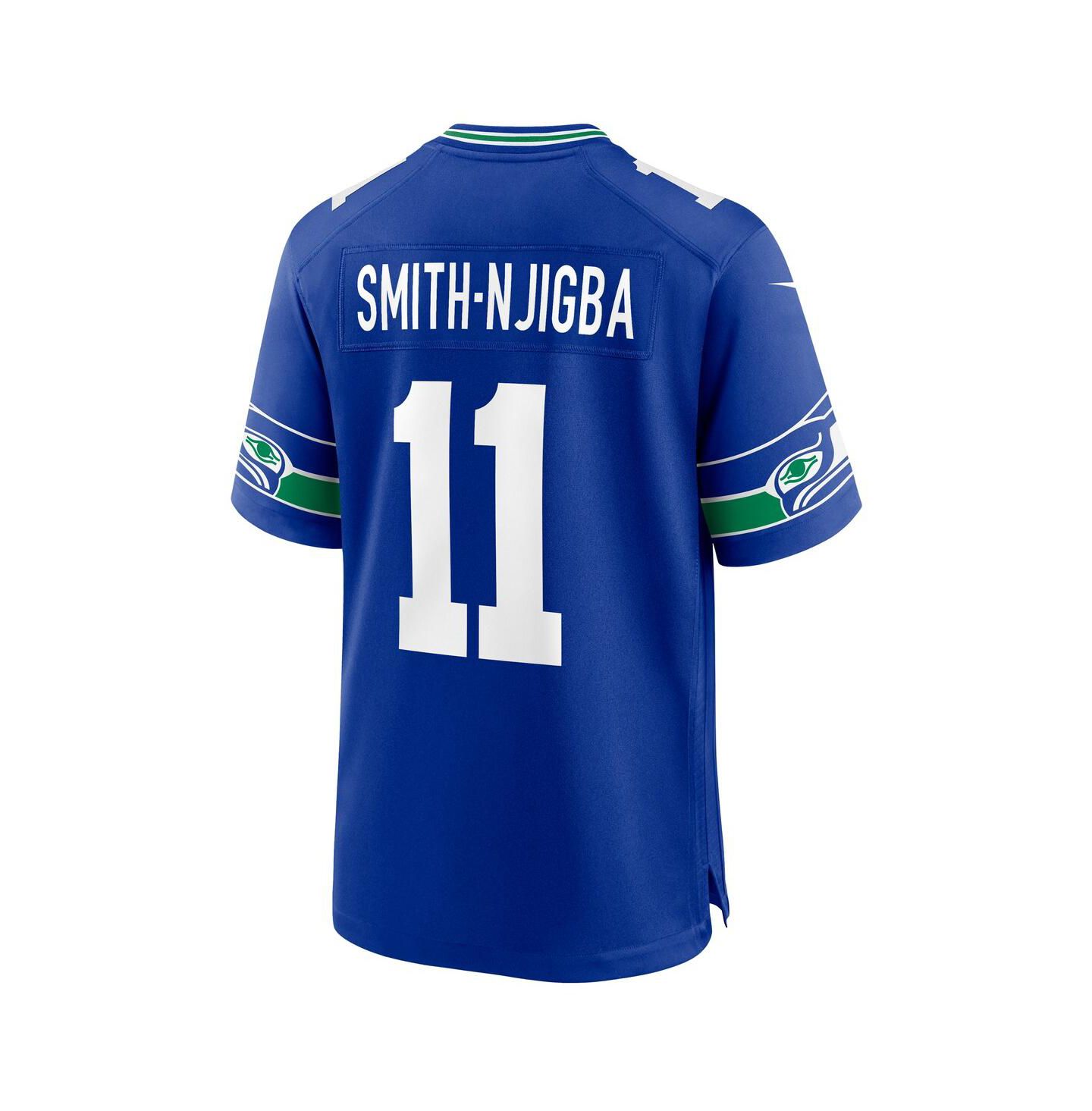 Мужской топ Nike Jaxon Smith-Njigba Royal Seattle Seahawks Throwback Player Game Jersey — фото 4
