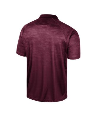Men's Maroon Montana Grizzlies Honeycomb Raglan Polo Shirt