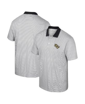 Men's White, Black UCF Knights Print Stripe Polo Shirt