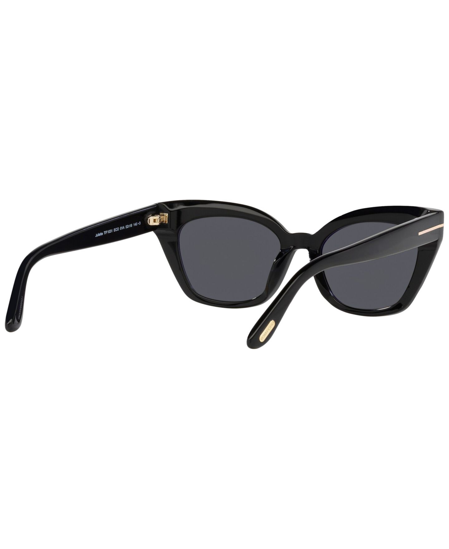 Женские солнцезащитные очки Tom Ford Juliette, цвет: Блестящий чёрный — фото 2
