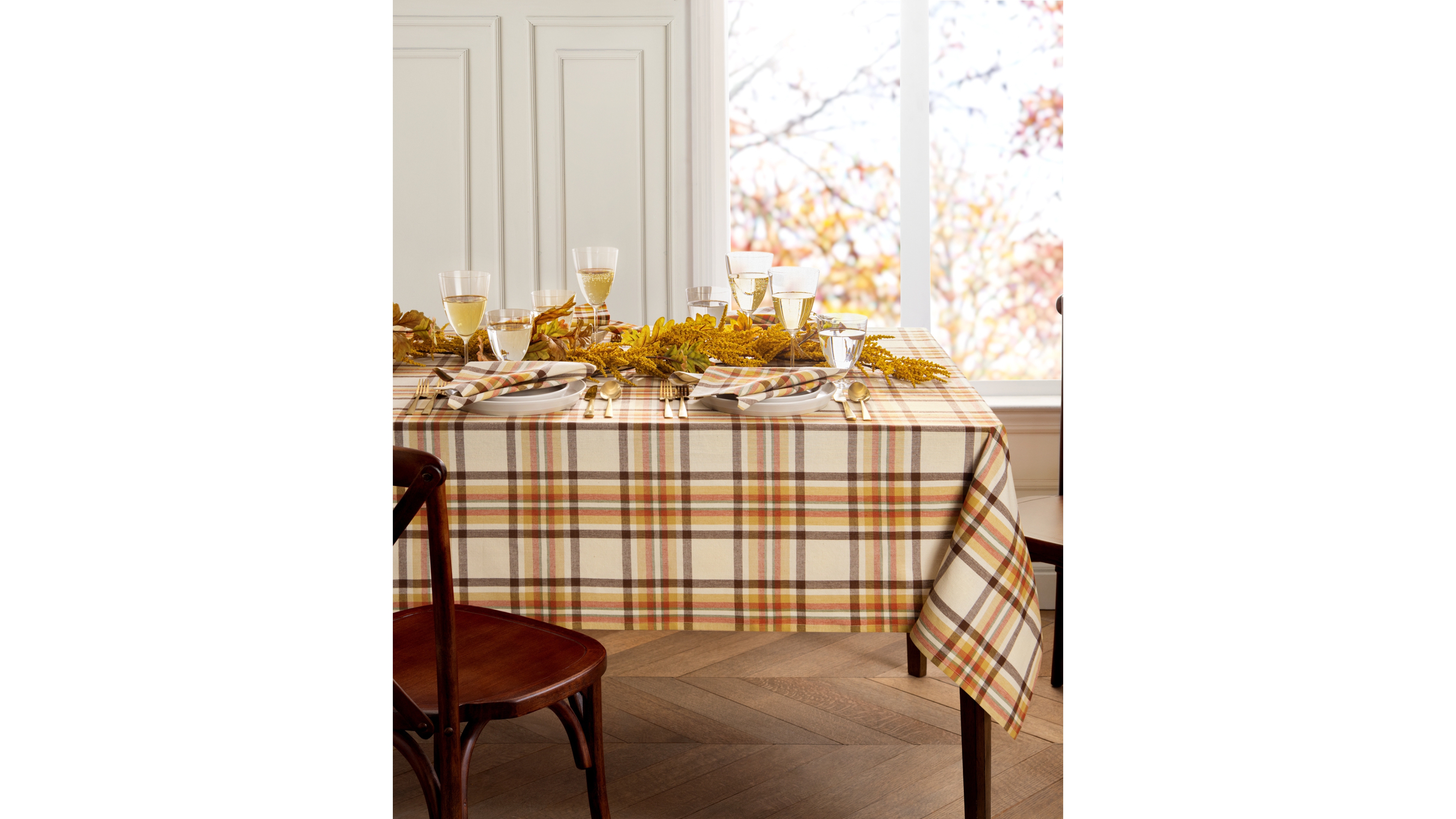 Elrene Russet Harvest Woven Plaid Tablecloth, 60" x 120"