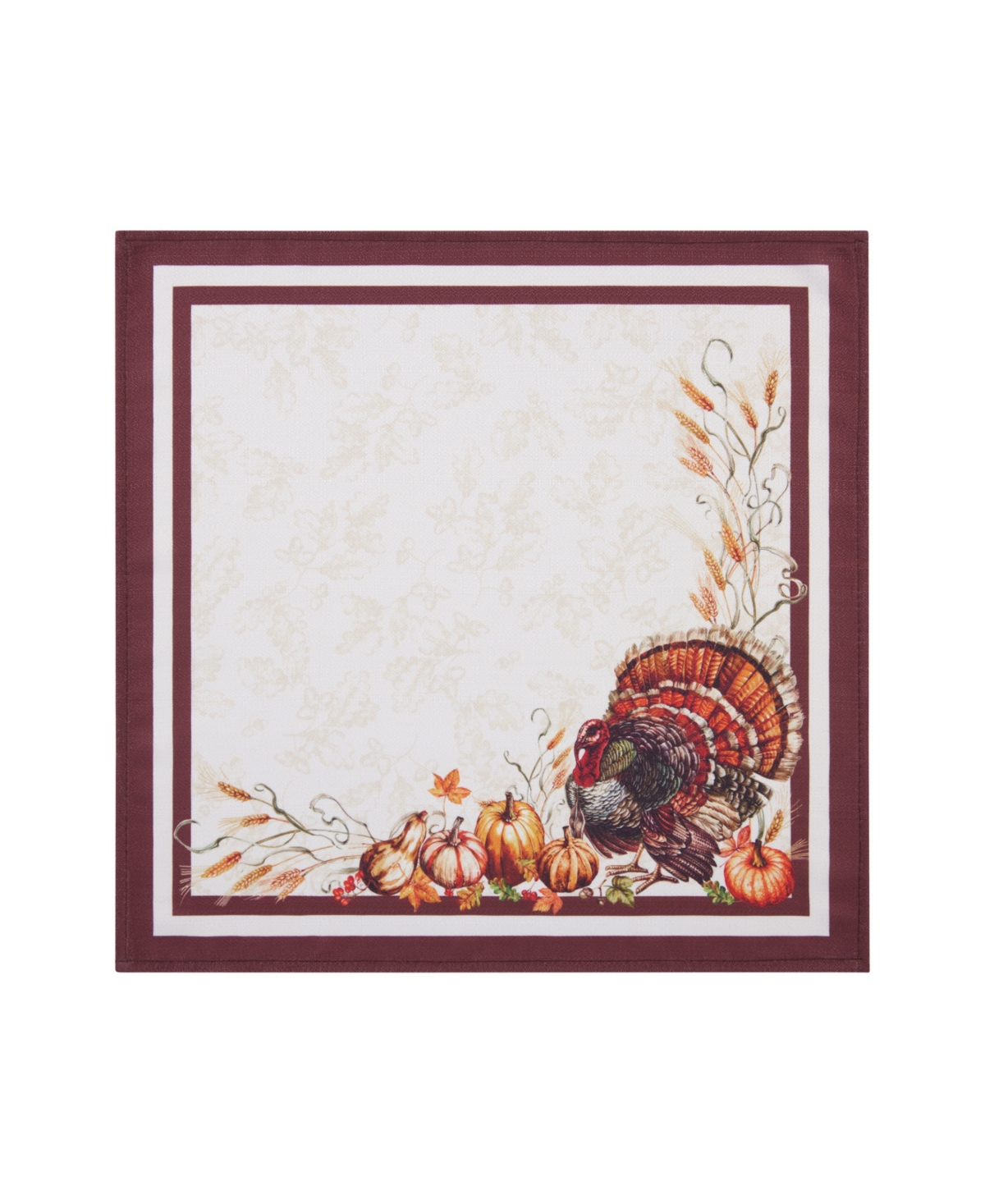 Elrene Autumn Heritage Turkey Engineered Napkins, Set of 4,