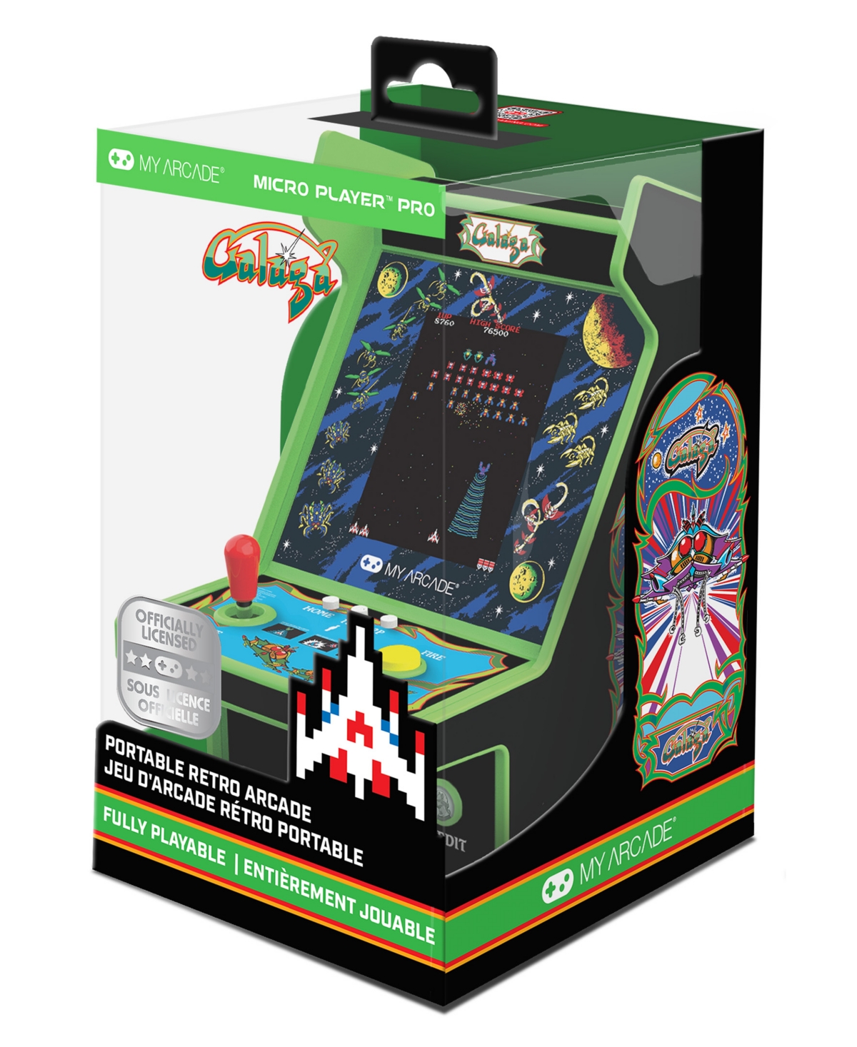 My Arcade Micro Player Pro 6.7" Galaga Portable Retro Arcade Game (2 in 1)