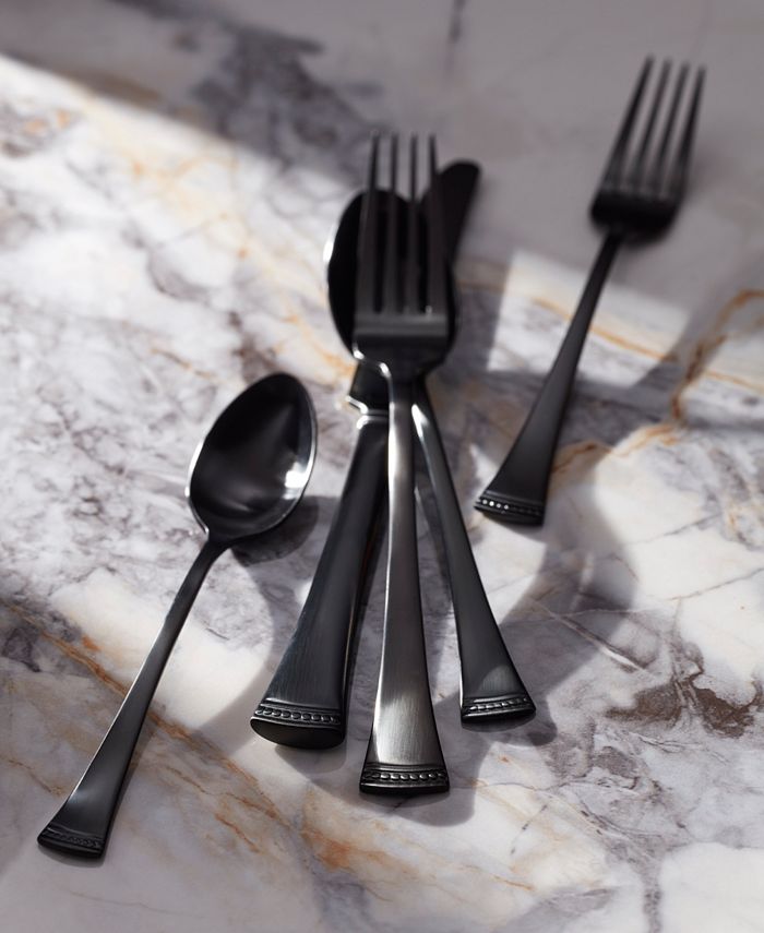 Lenox Portola Satin Black 20 Piece Flatware Set Macy's
