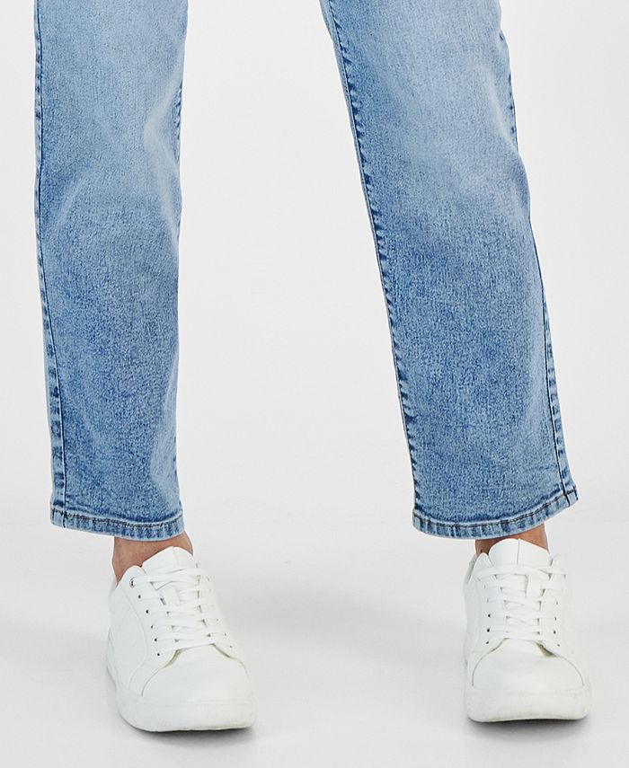 Style & Co Petite Mid-Rise Pull-On Straight Jeans, Created for Macy's ...