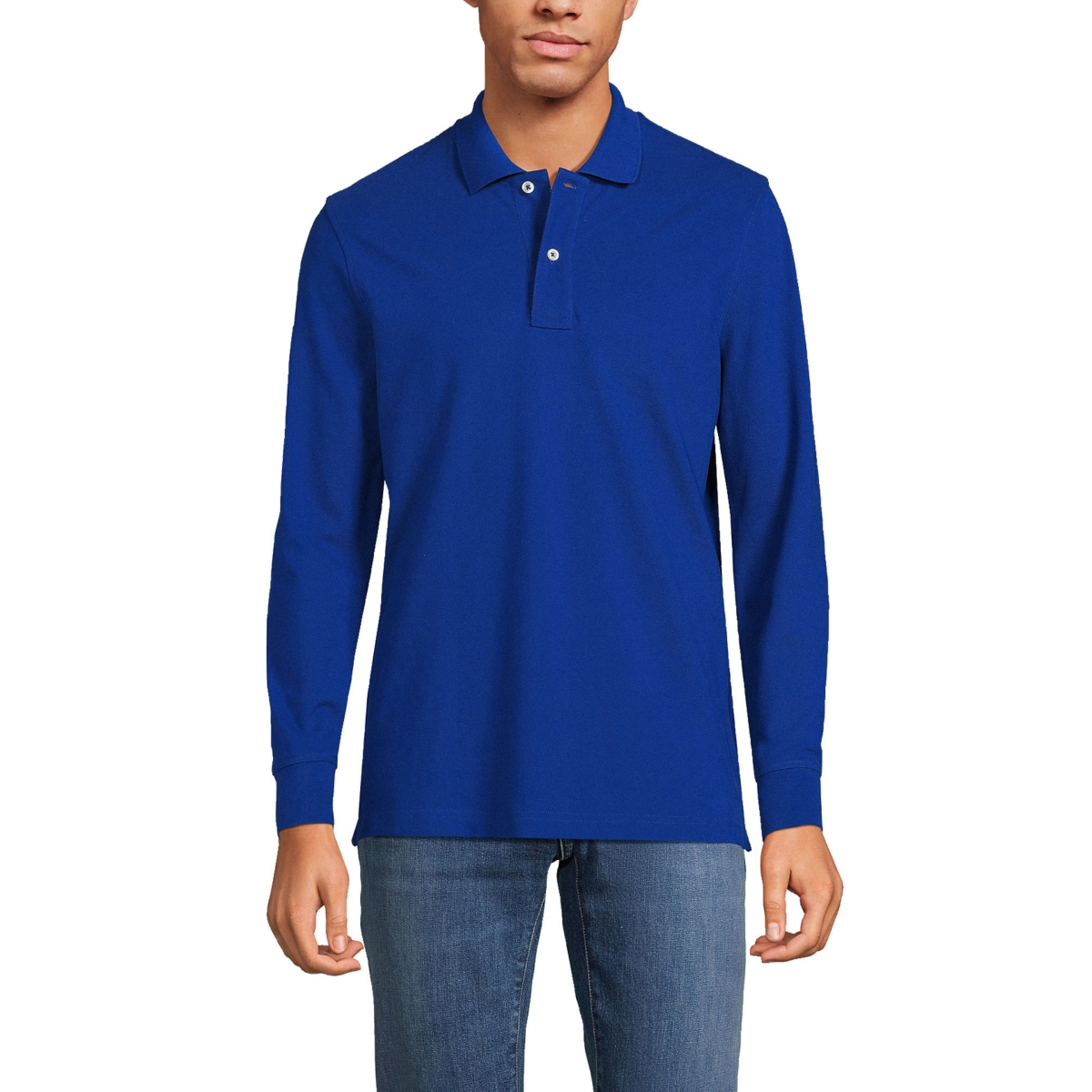 Lands end men's long sleeve polo hotsell shirts with pocket