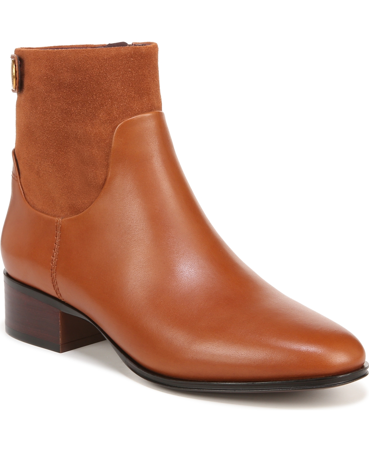 Women's Jessica Stacked Heel Casual Booties - Brown Leather/Suede
