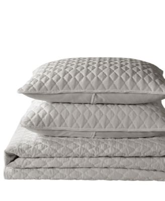 Videri Home Diamond Stitched Quilt Set Collection In Gray