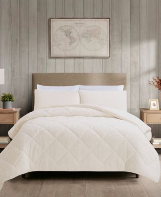 Videri Home Cozy Sherpa Comforter Sets Collection In Ivory