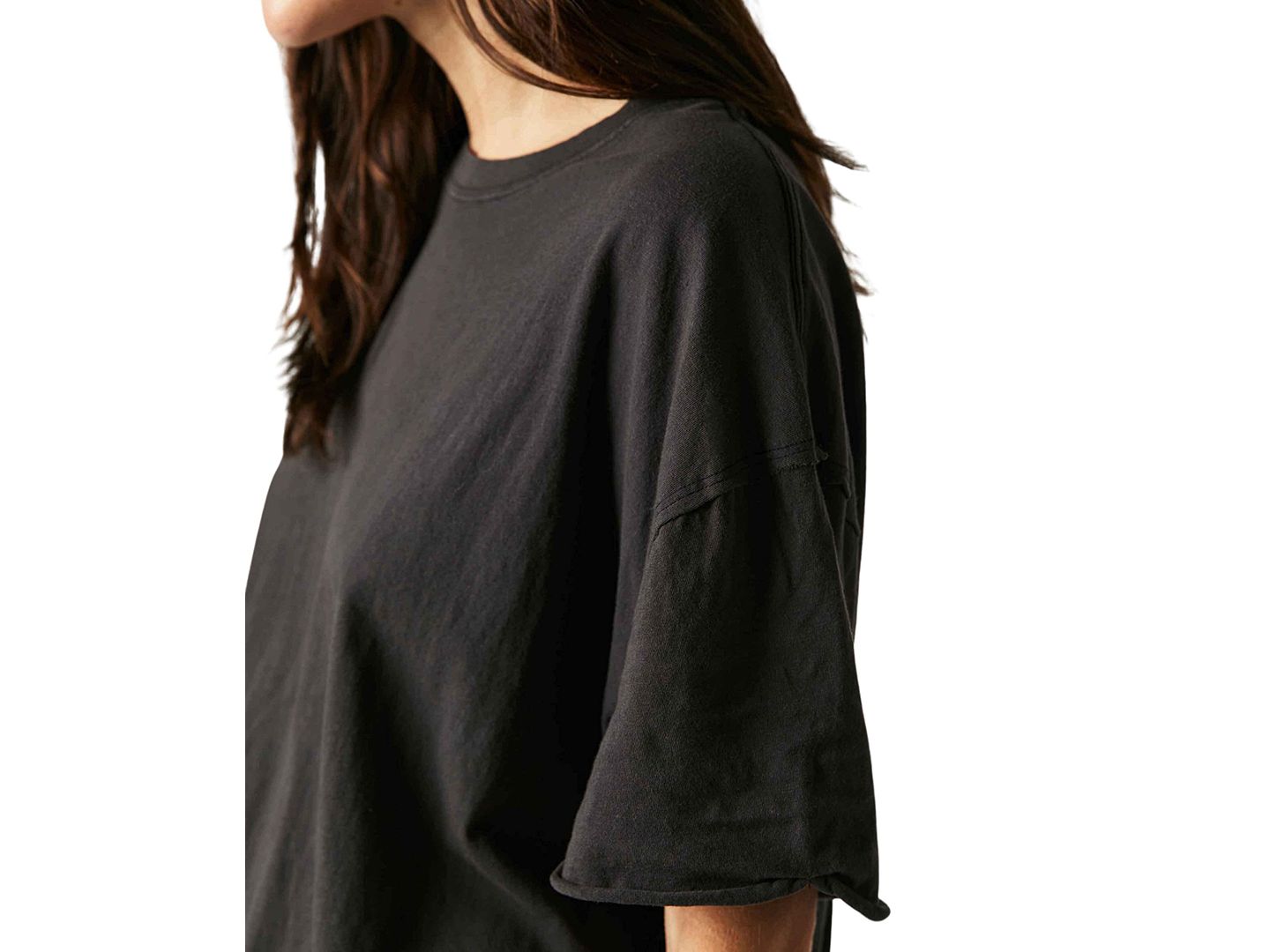Женская футболка Free People We The Free Nina Cotton, цвет: Чёрный — фото 2
