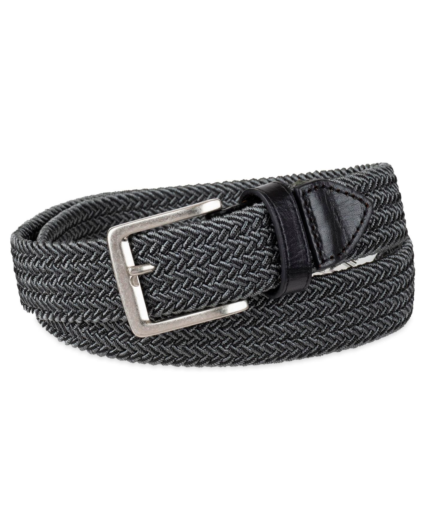 Мужской ремень Tommy Bahama Two-Tone Stretch Braided Web Belt, цвет: Чёрный — фото 1