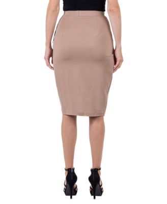 Women's Elastic Waist Knee Length Pencil Skirt