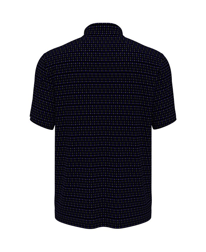 PGA TOUR Big Boys Short Sleeve Regimental Golf Print Polo Shirt - Macy's