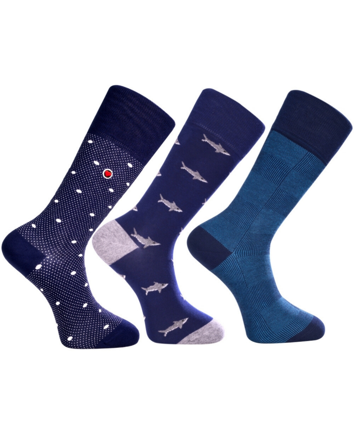 Love Sock Company Men's Atlantic Bundle Luxury Mid-calf Dress Socks With Seamless Toe Design, Pack Of 3 In Multi Color