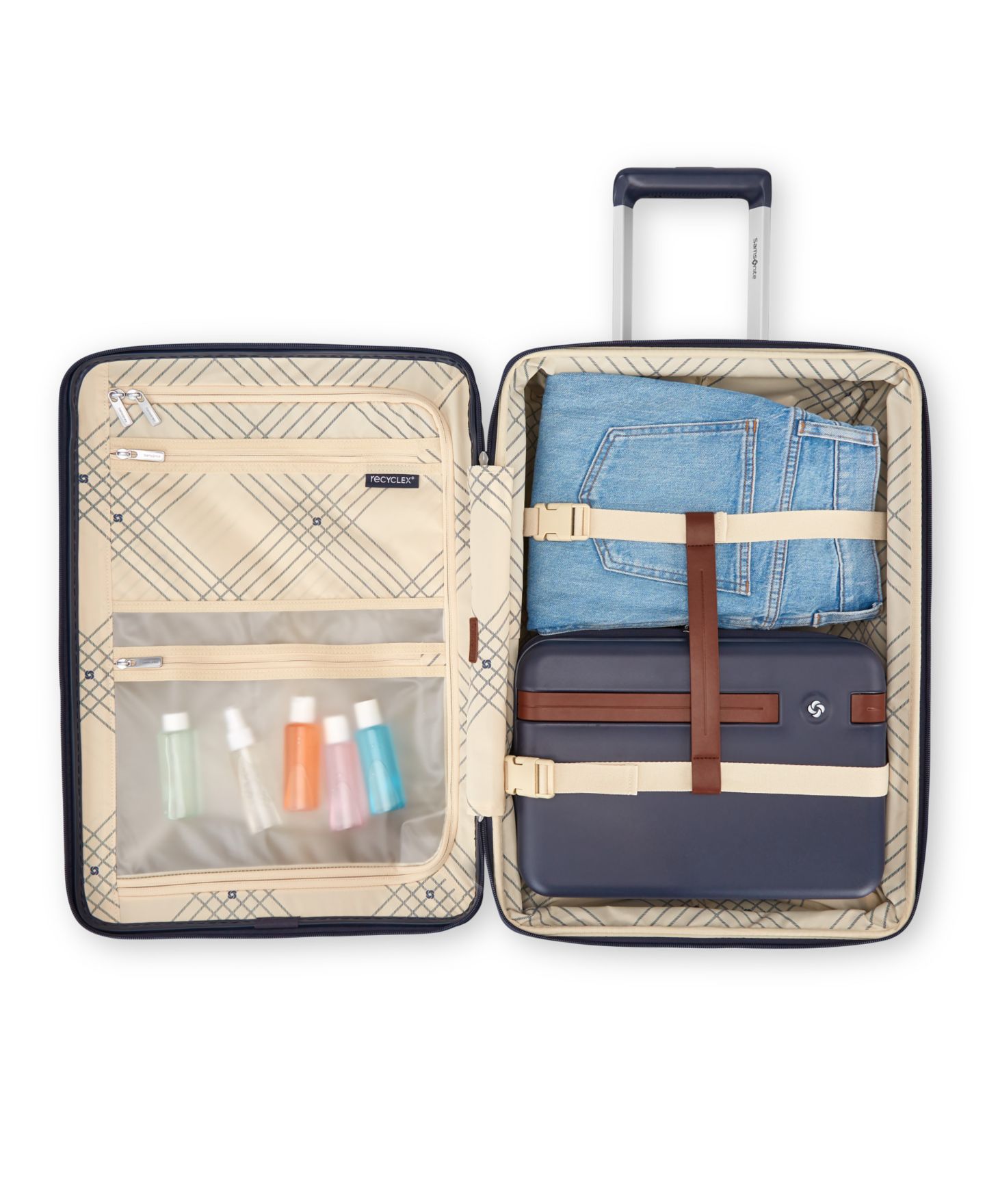 Чемоданы Samsonite Virtuosa Expandable Carry On, цвет: Тёмно-синий — фото 6