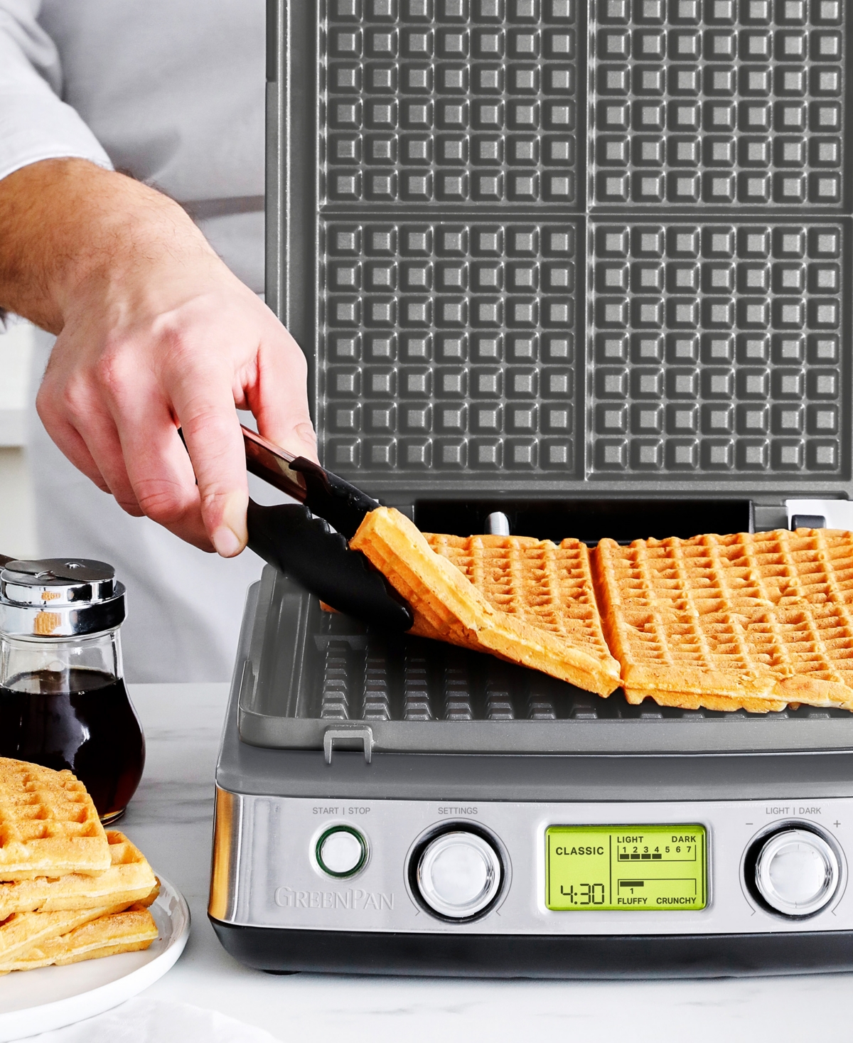 GreenPan Elite 4-Square Nonstick Belgian & Regular Waffle Maker