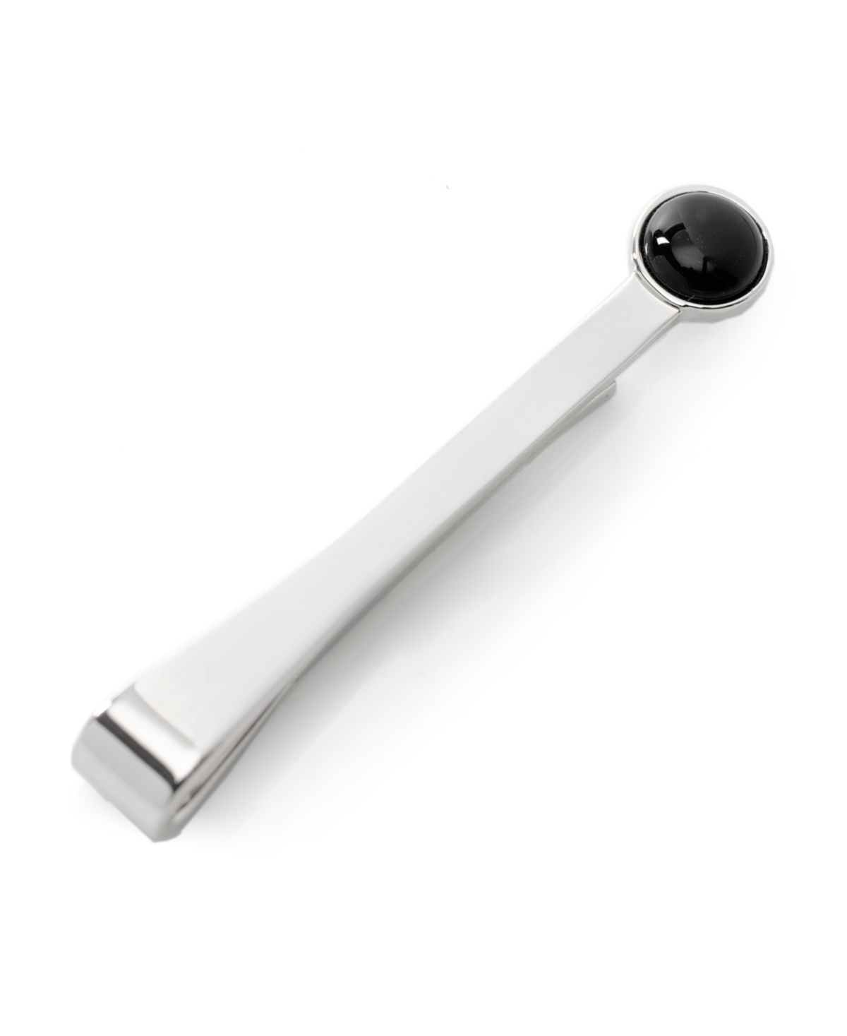 Ox & Bull Trading Co. Men's Onyx Tie Bar In Silver