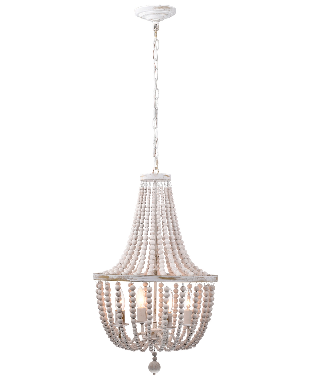 Home Accessories Samsa 16" 4-light Indoor Chandelier With Light Kit In Weathered White And Matte Gold