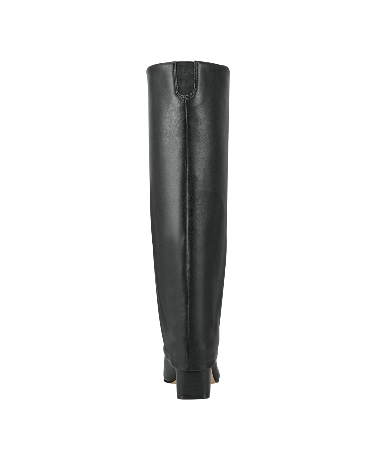 Marc Fisher Women's Fadila Fold Over Cuff Knee High Dress Boots - Black- Faux Leather